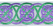 Celtic Landscape design, green and purple colors